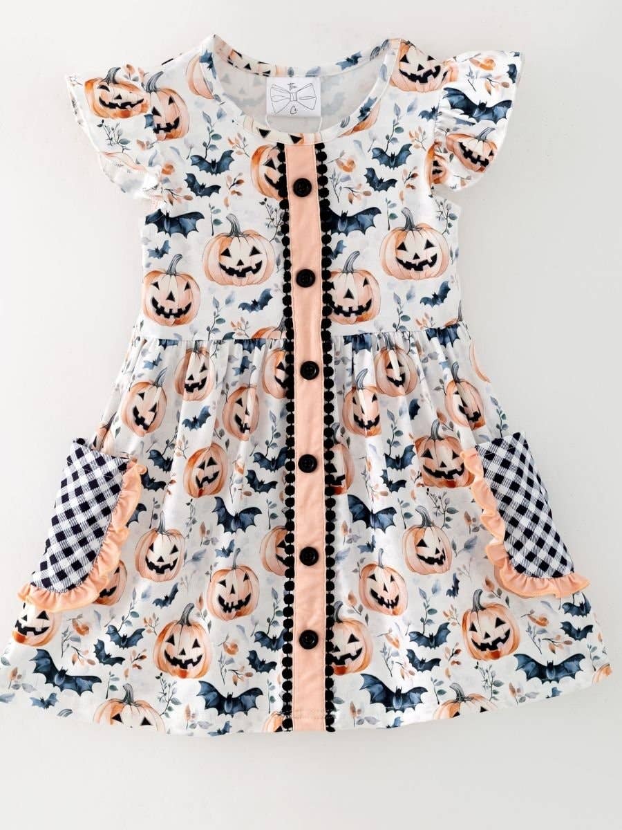 Orange Halloween Boo-tique Pocket Dress