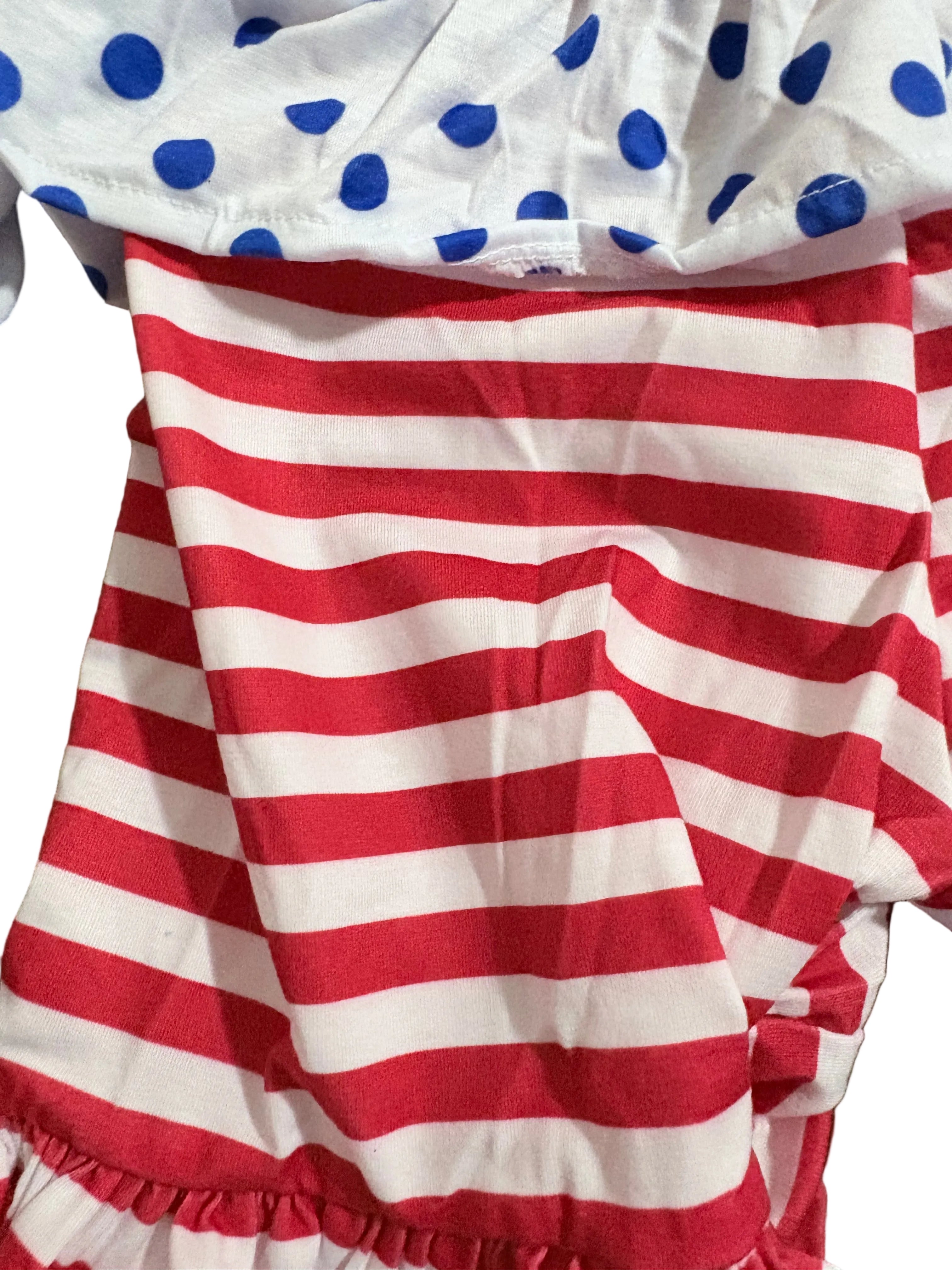 Girl mouse Red-White-Blue Polk Dot Shirt with Red-White pants