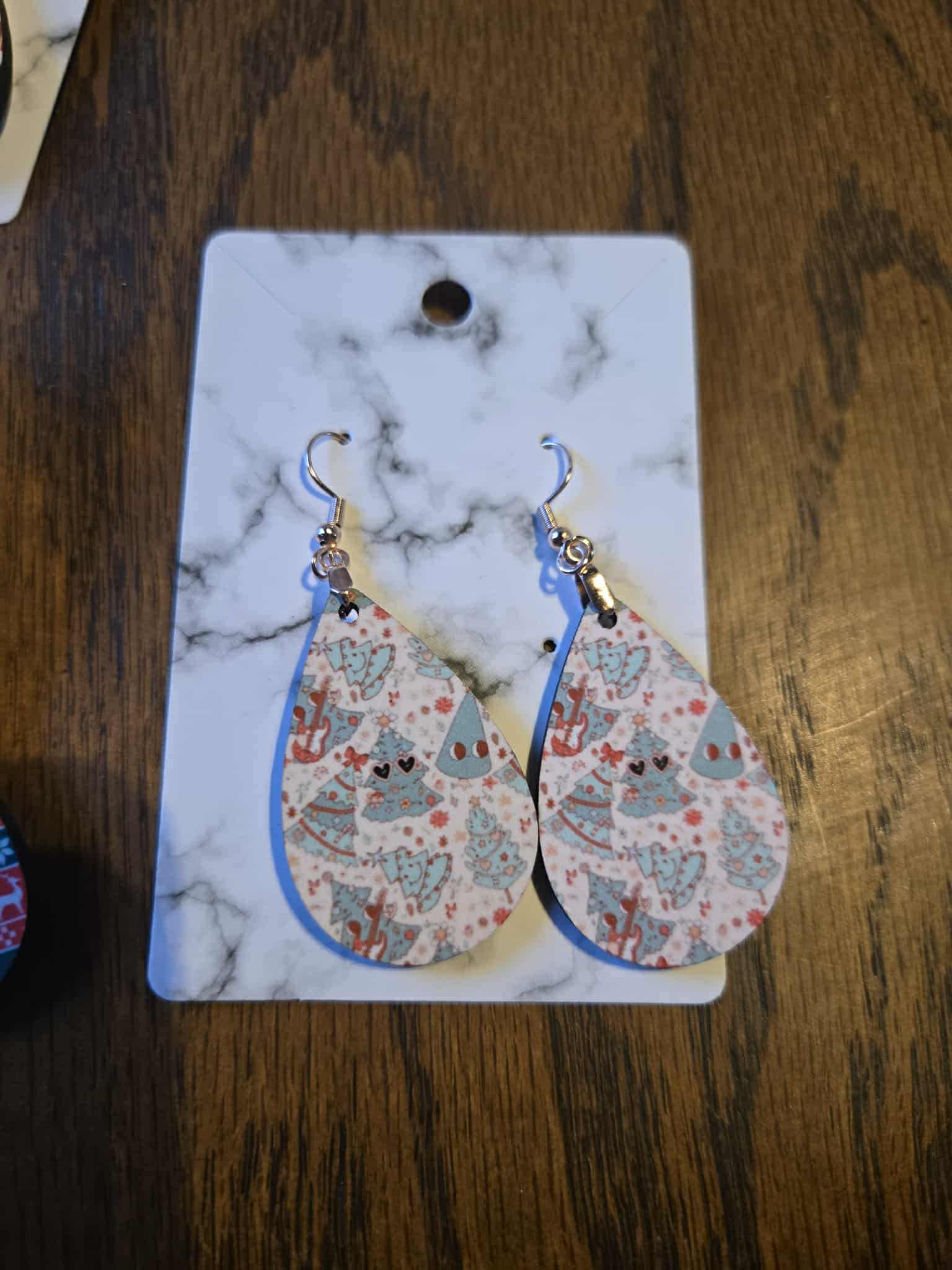 Tree Theme Tear Drop Earrings