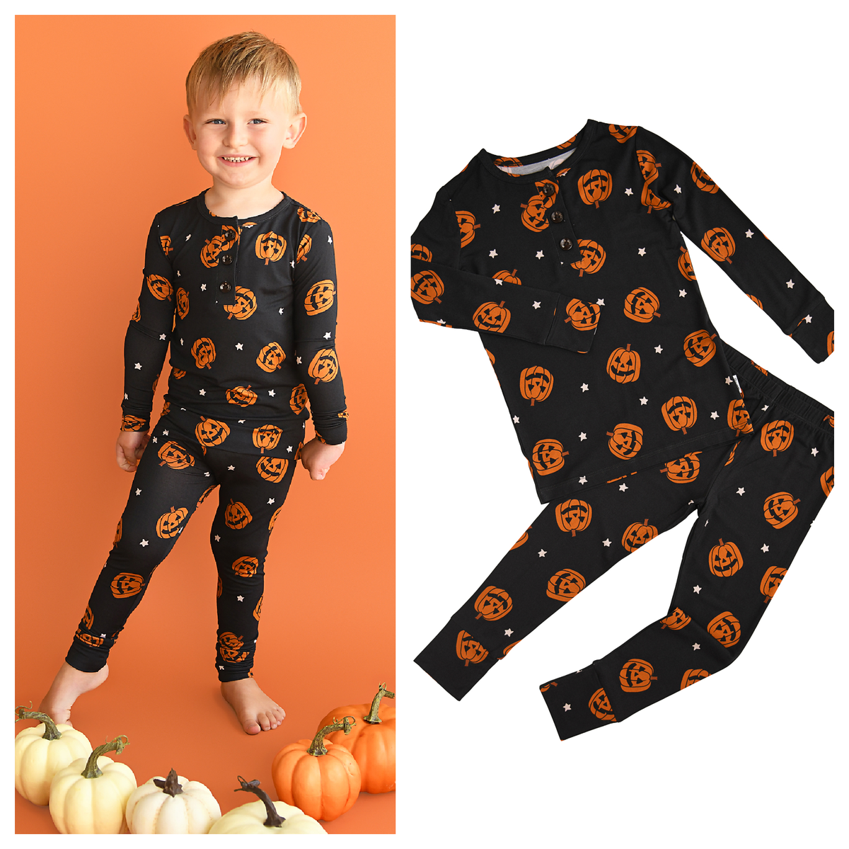 Jack TWO PIECE Bamboo Halloween Pumpkins Outfit