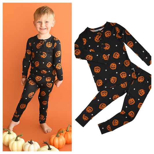 Jack TWO PIECE Bamboo Halloween Pumpkins Outfit
