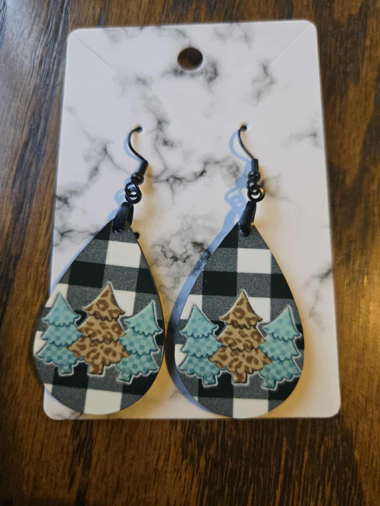 Tree Theme Tear Drop Earrings