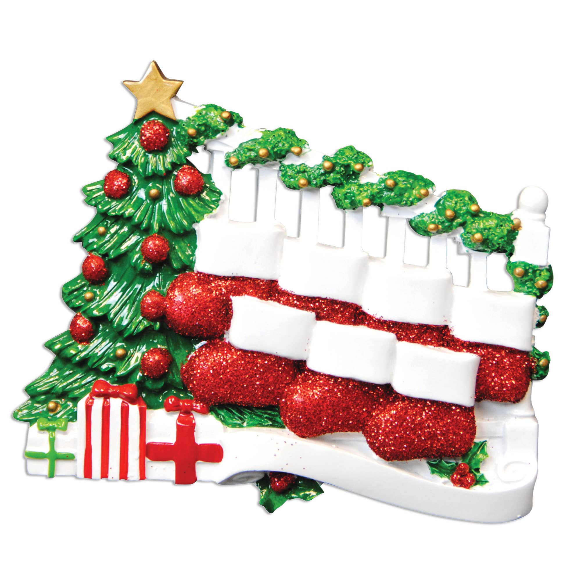 Bannister with Stockings Family Series Table Topper