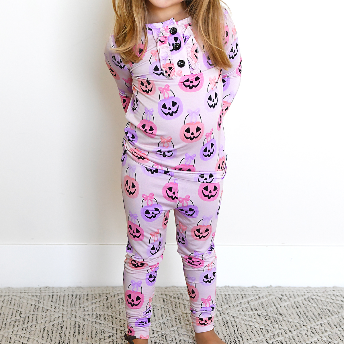 Emmy RUFFLE TWO PIECE Bamboo Halloween Pumpkins Outfit