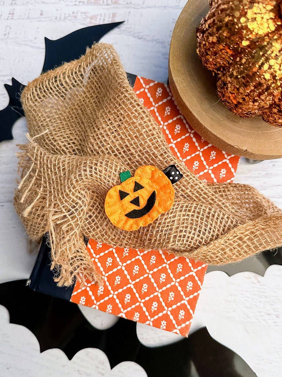 Jack-O-Lantern Felt Clippie