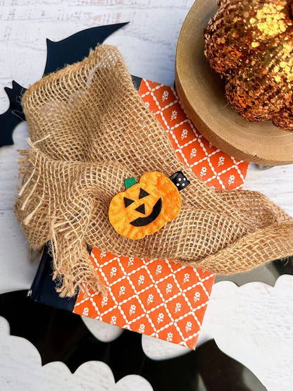 Jack-O-Lantern Felt Clippie