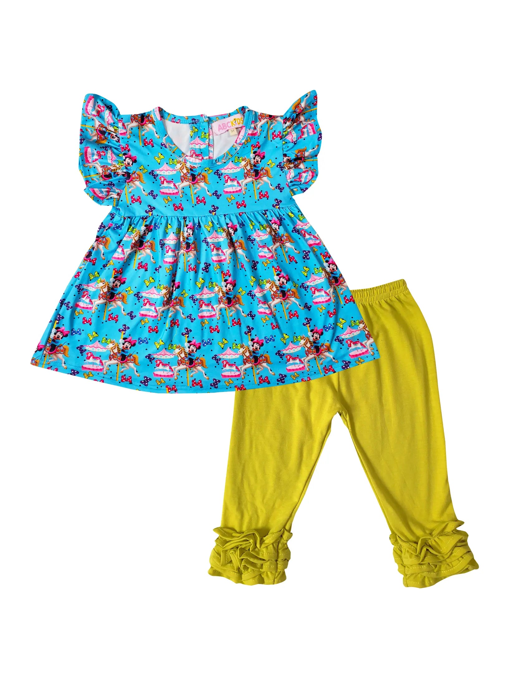 Female Mouse Carousal Ruffle Capri Outfit