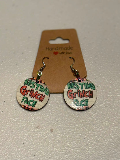 Grinch Tear Drop Earrings