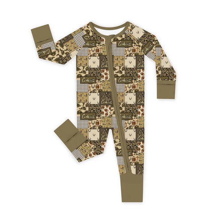 Camo and Football Western Hunting Patchwork Zippy