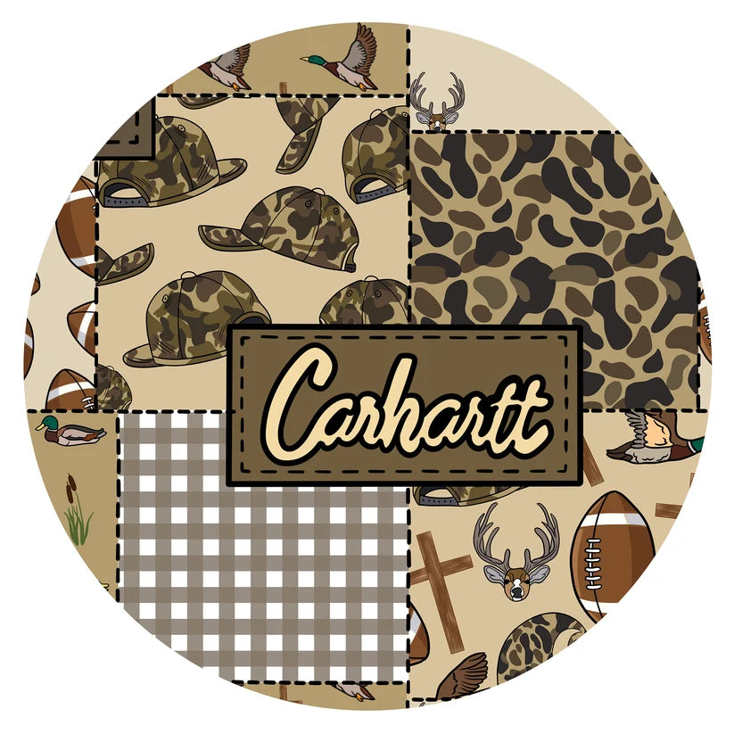 Camo and Football Western Hunting Patchwork Zippy