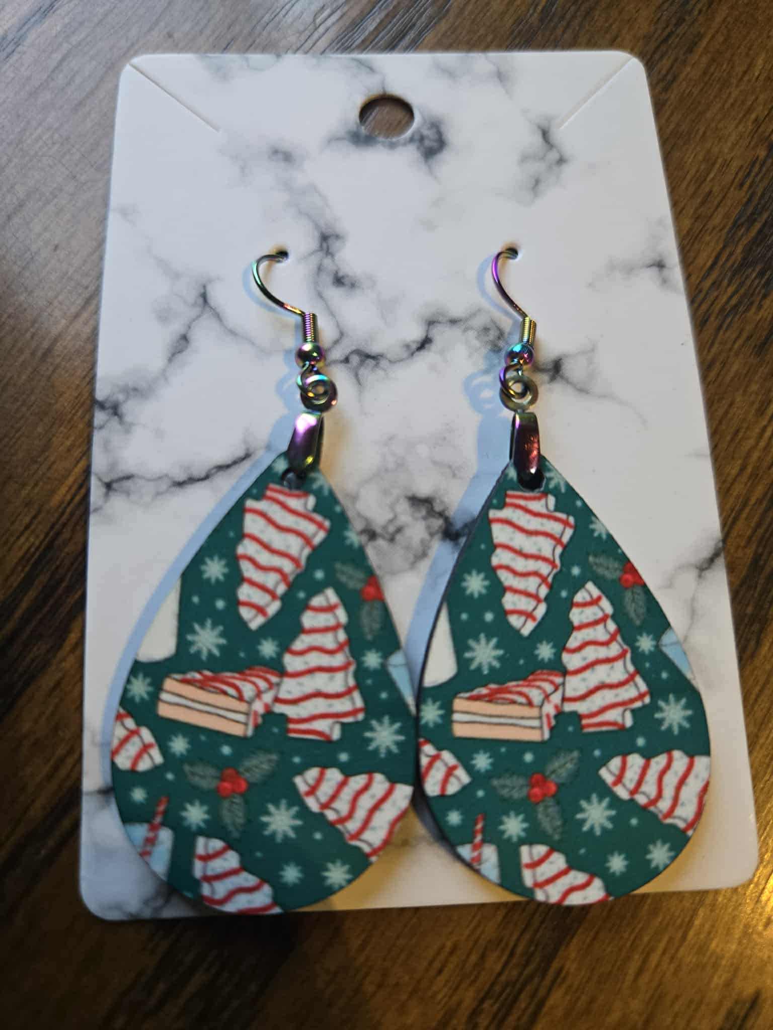 Tree Theme Tear Drop Earrings