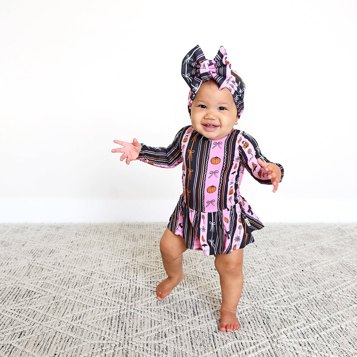 Lydia TUTU Bamboo Halloween Pumpkins Baby Dress Outfit