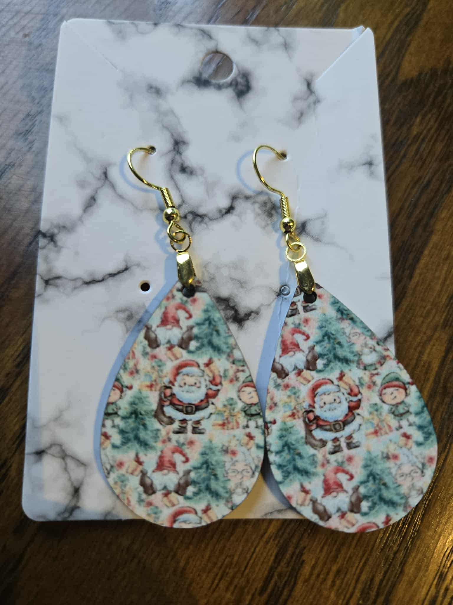 Santa Clause Tear Drop Earrings
