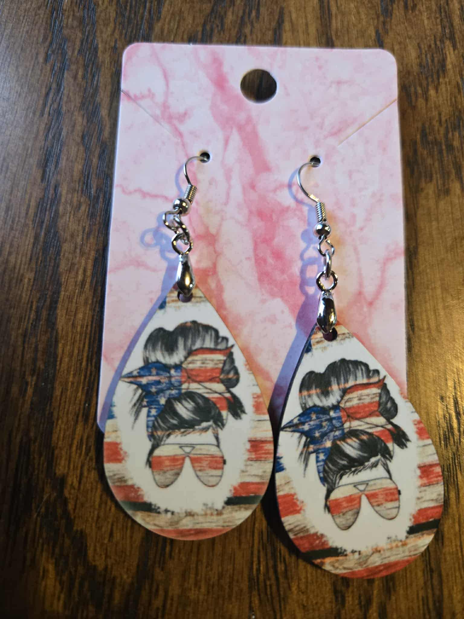 Mom Design Tear Drop Earrings