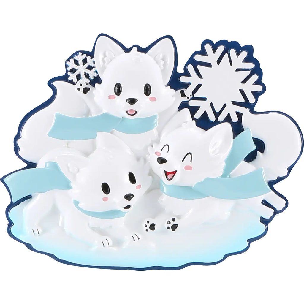 Arctic Fox Family Ornament
