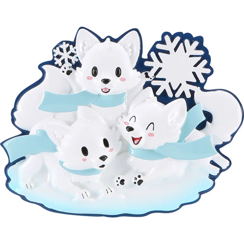 Arctic Fox Family Ornament