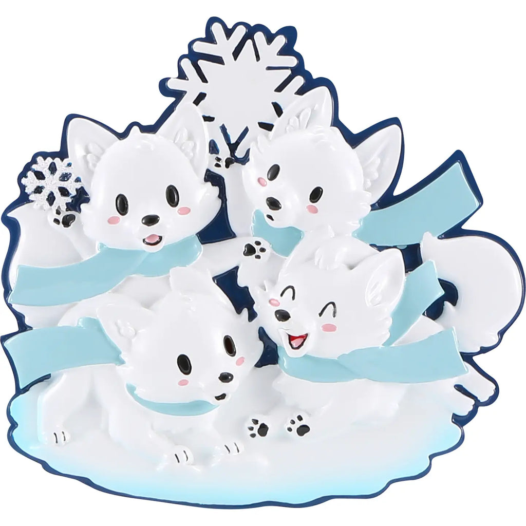 Arctic Fox Family Ornament