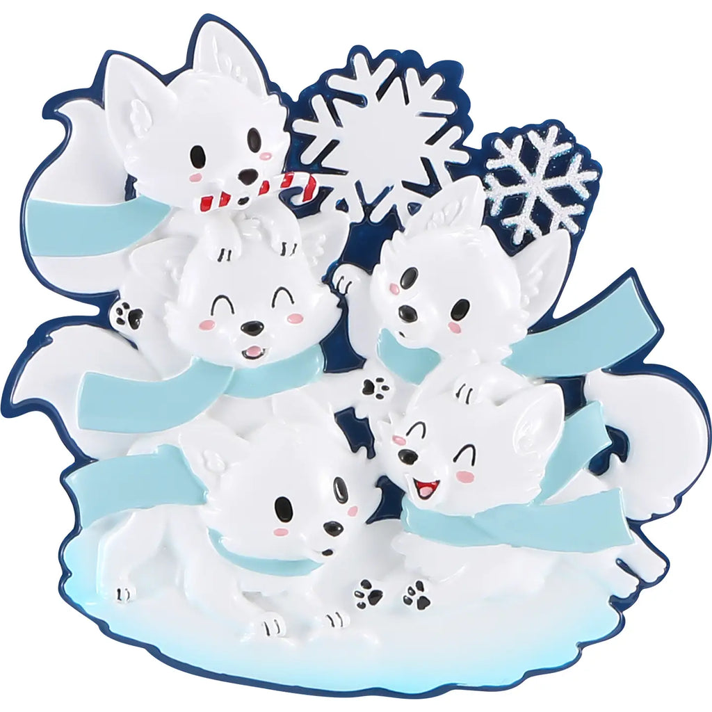 Arctic Fox Family Ornament