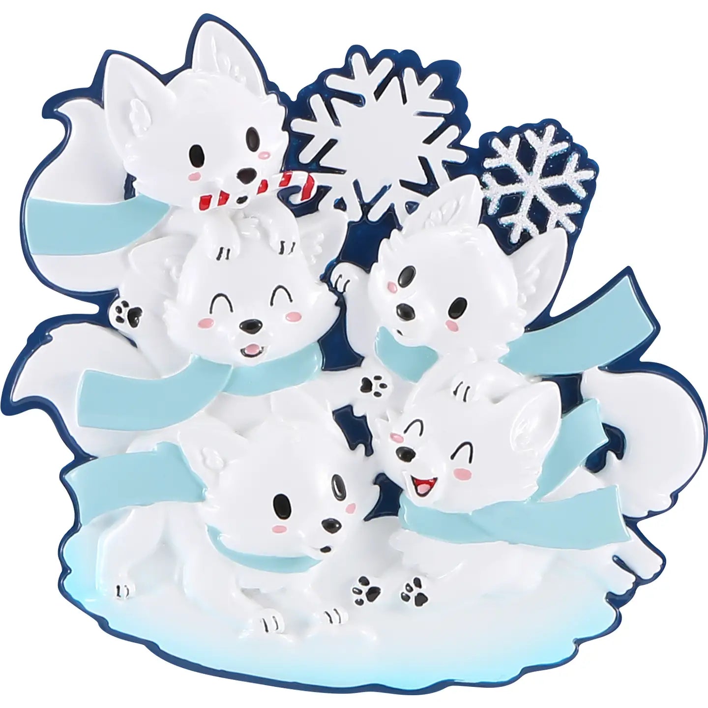 Arctic Fox Family Ornament