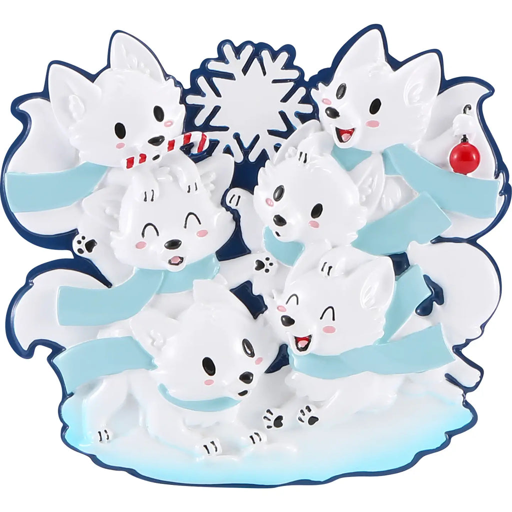 Arctic Fox Family Ornament