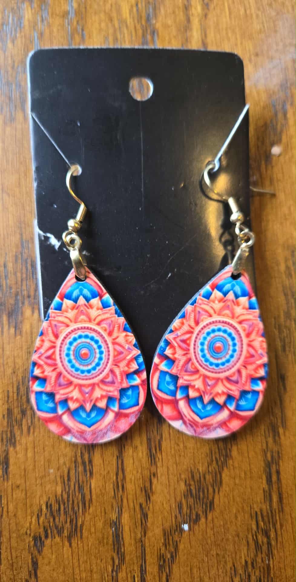 Abstract Design Tear Drop Earrings