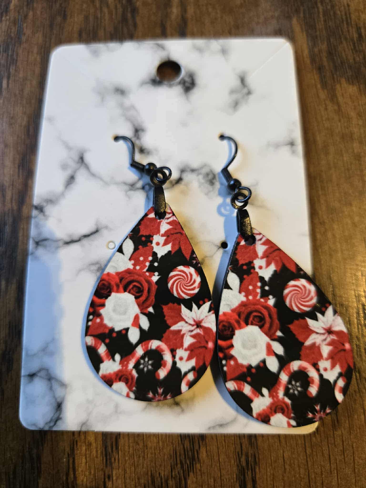 Christmas Designs Tear Drop Earrings