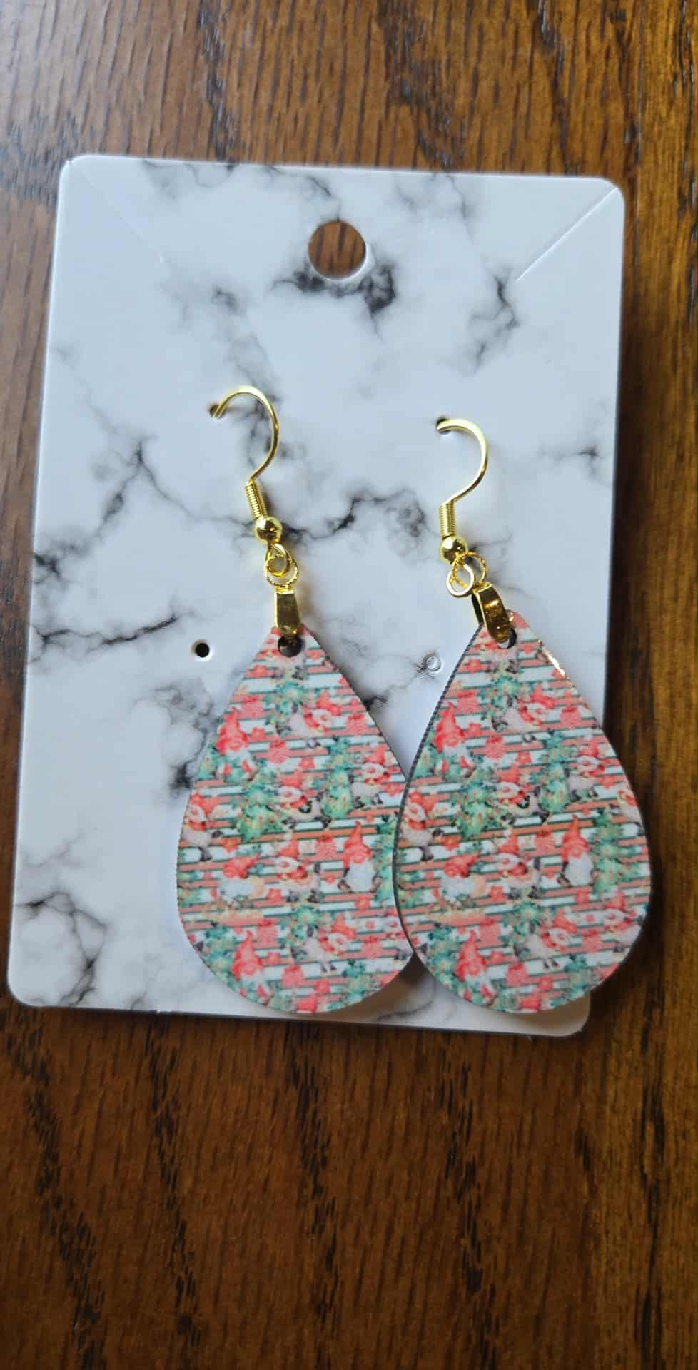 Santa Clause Tear Drop Earrings