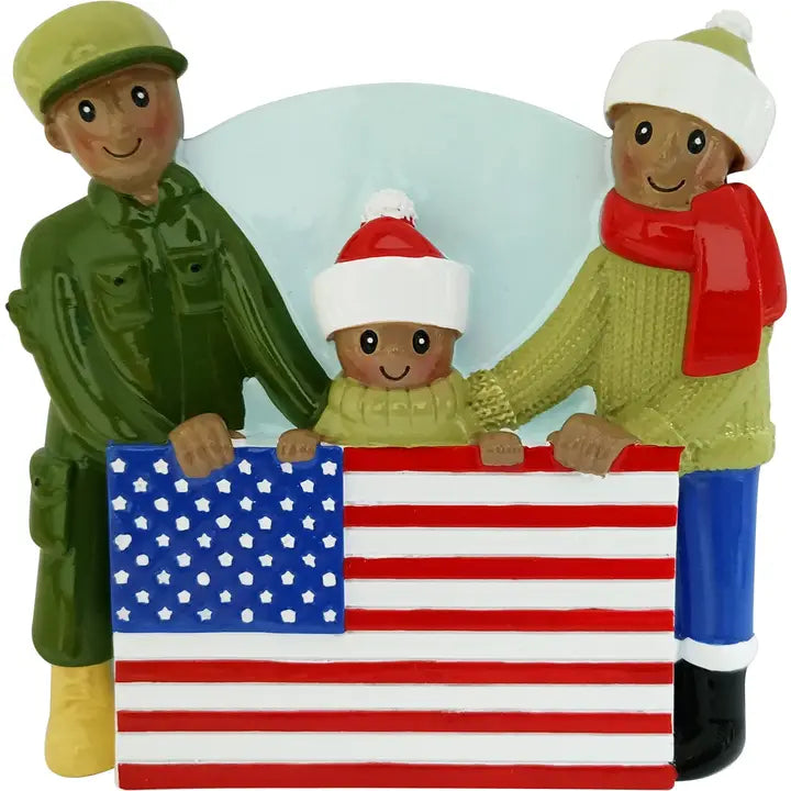 Dark Skin Patriotic Family