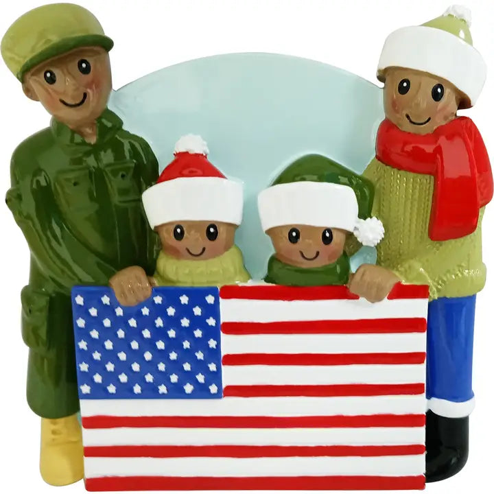 Dark Skin Patriotic Family