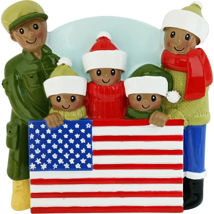 Dark Skin Patriotic Family