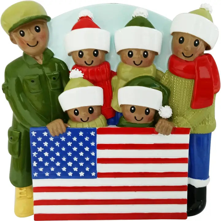 Dark Skin Patriotic Family