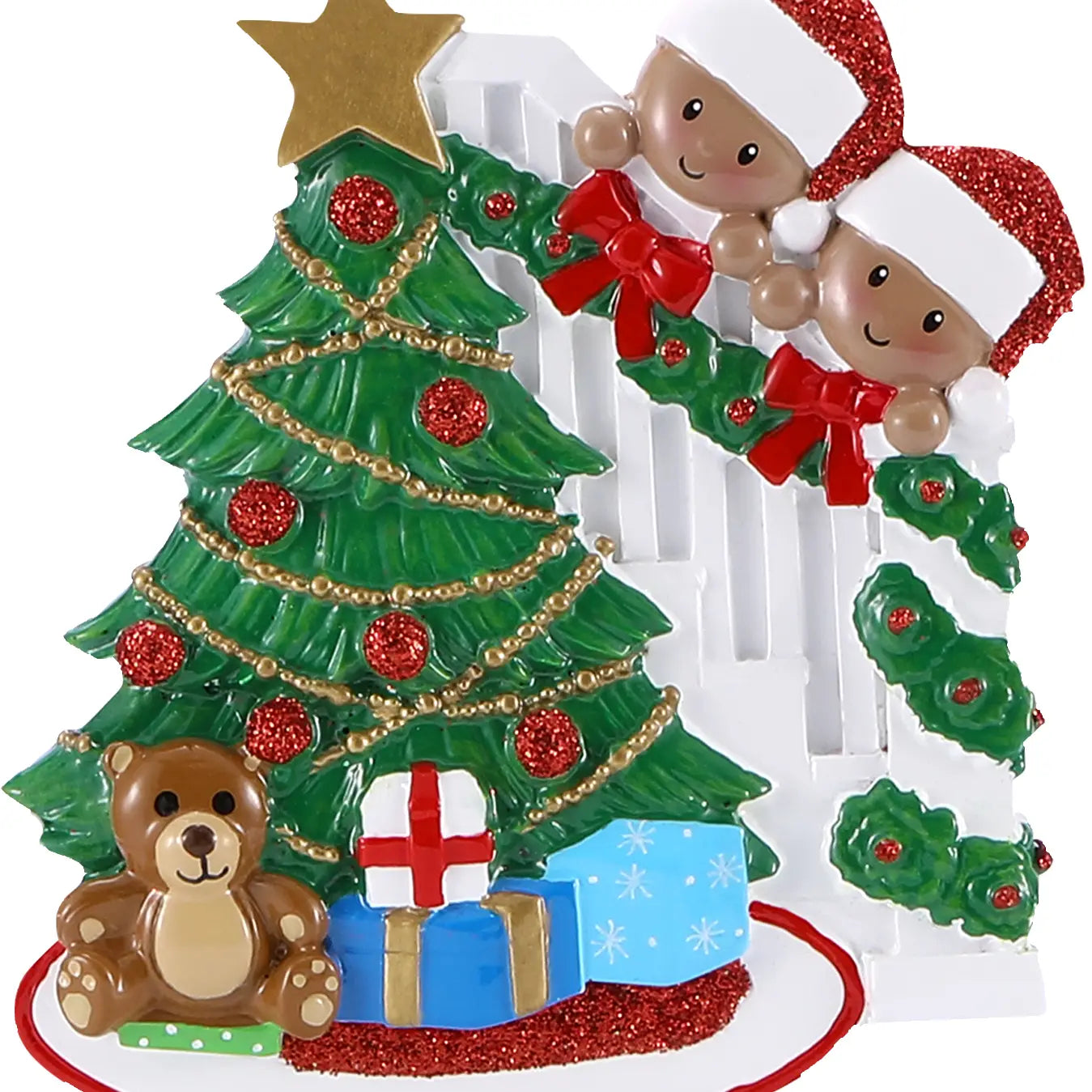 Dark Skin Peeking behind tree Family