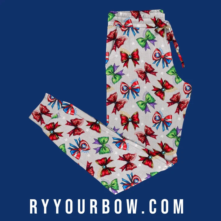 Superheroes Coquette Bows Adult Joggers