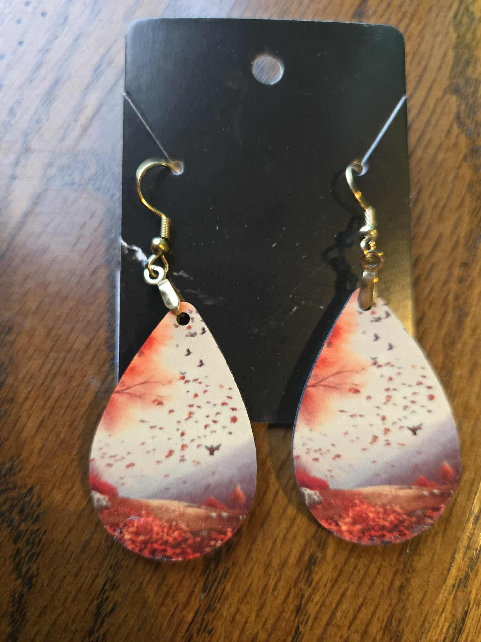 Sky Views Design Tear Drop Earrings