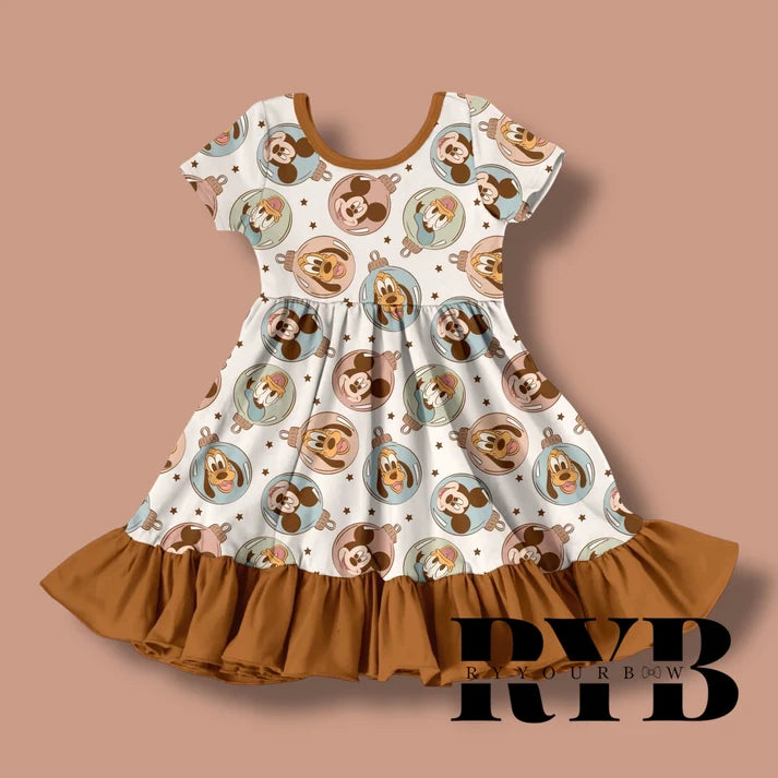 Christmas Friends Ruffled Dress