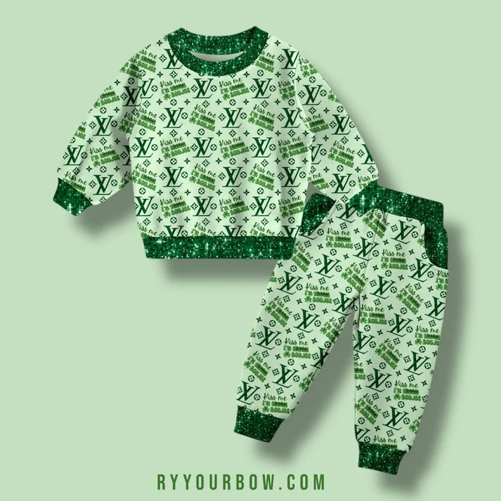 Kiss Me I'm Irish Sweatshirt + Joggers Set