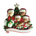 Interracial Family Opening Presents Ornament