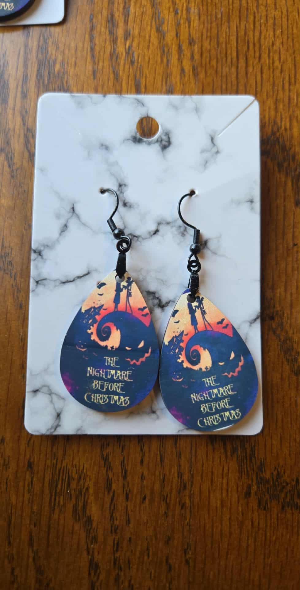 The Nightmare before Christmas Theme Tear Drop Earrings