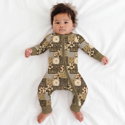 Camo and Football Western Hunting Patchwork Zippy