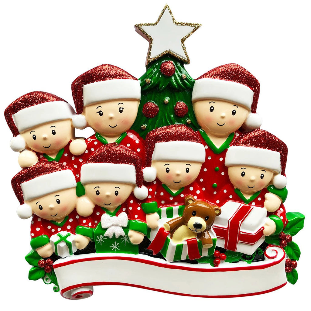 Light Skin Family Opening Presents Table Topper