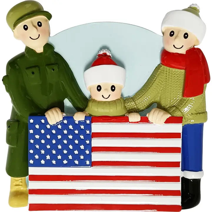 Light Skin Patriotic Family