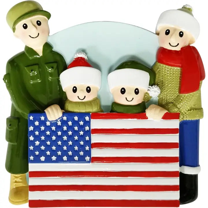 Light Skin Patriotic Family