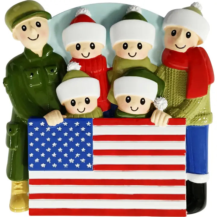 Light Skin Patriotic Family