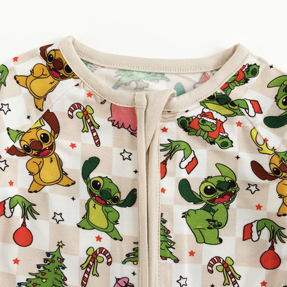 Christmas Stitch Friends Checkerboard Zippy