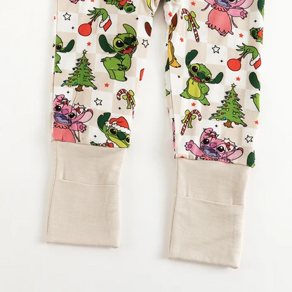 Christmas Stitch Friends Checkerboard Zippy