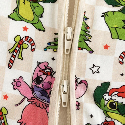 Christmas Stitch Friends Checkerboard Zippy