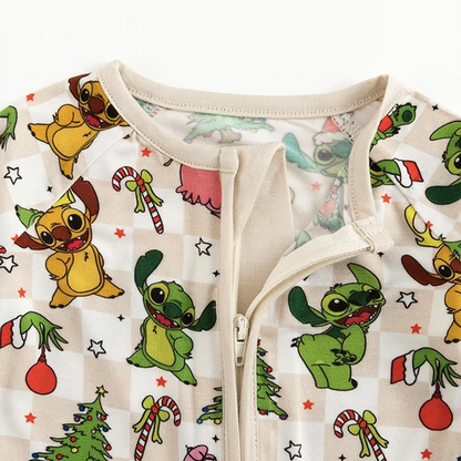 Christmas Stitch Friends Checkerboard Zippy