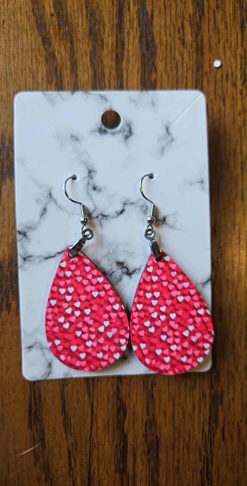 Valentines Day & Hearts Tear Drop Earrings