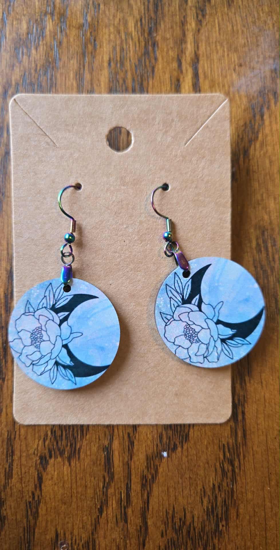 Flower Theme Tear Drop Earrings
