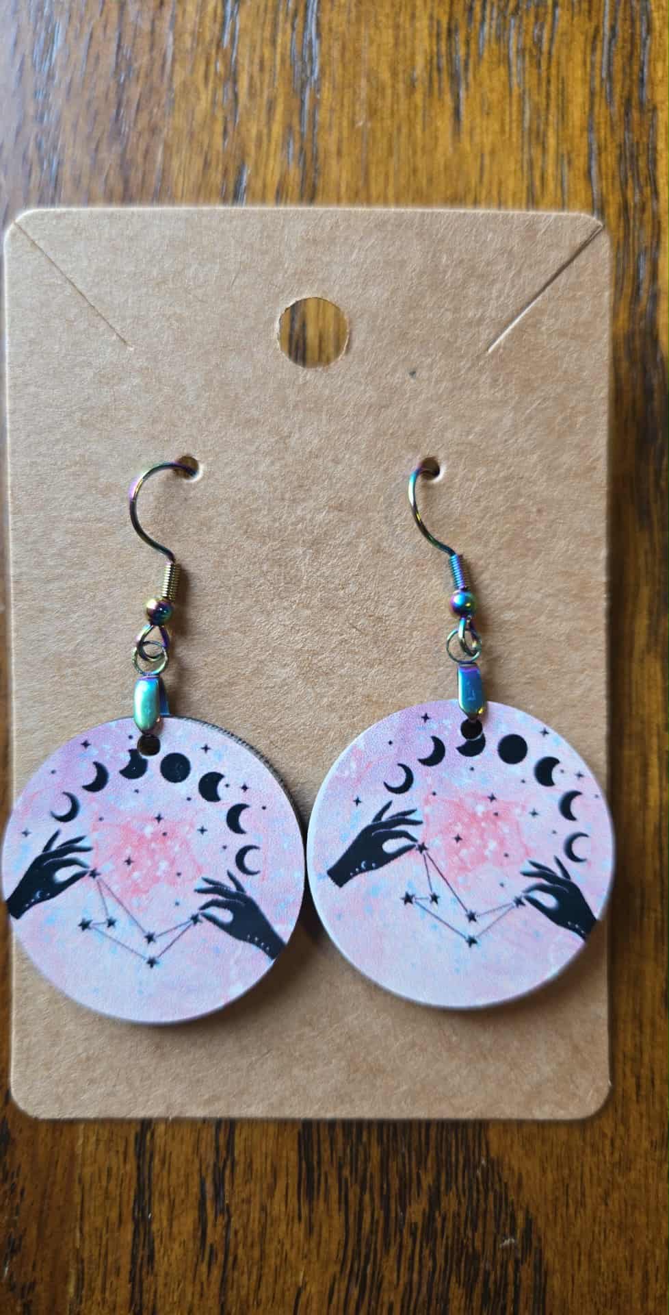 Galaxy Design Tear Drop Earrings